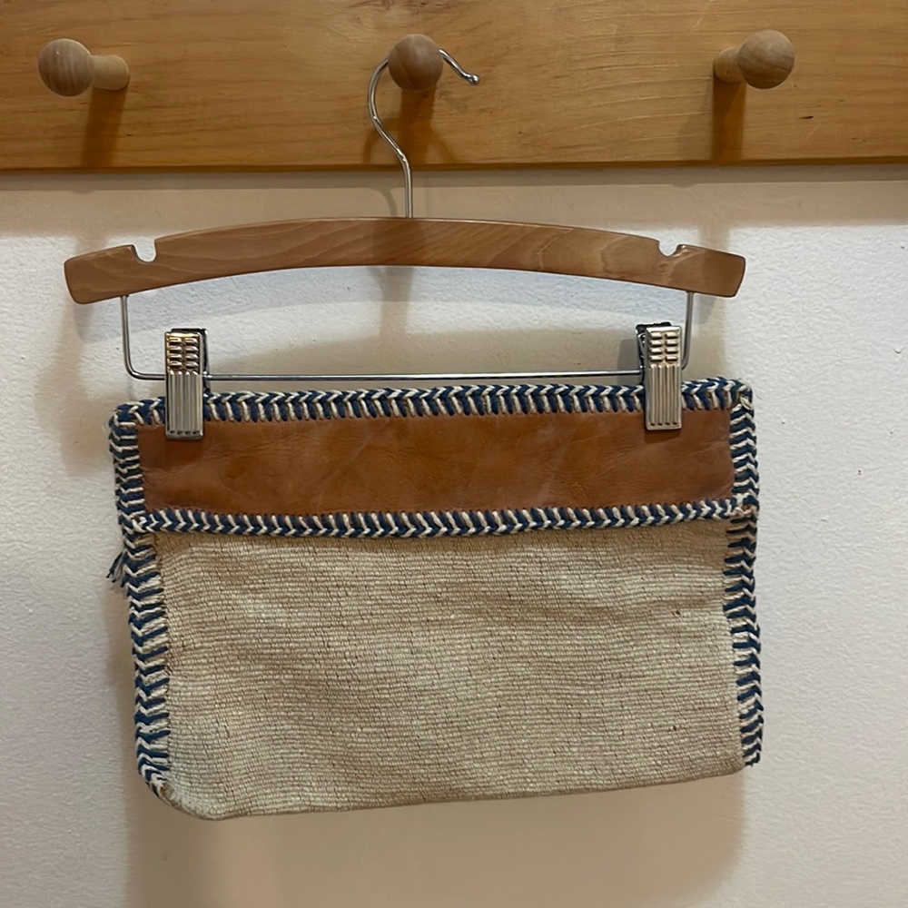 Coastal zip clutch handbag